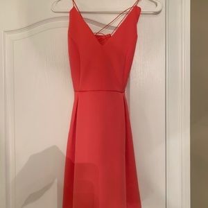 Flattering coral semi-formal dress